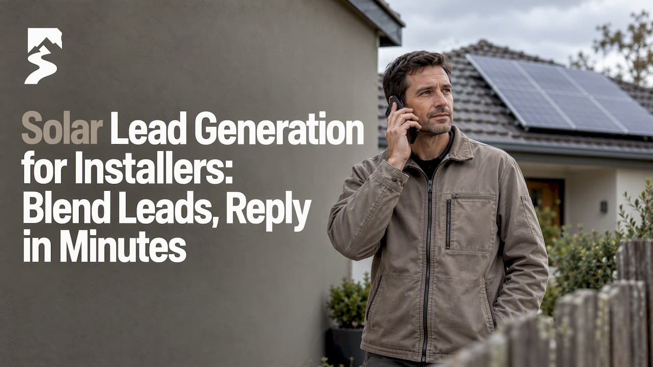 Solar Lead Generation for Installers: Blend Leads, Reply in Minutes